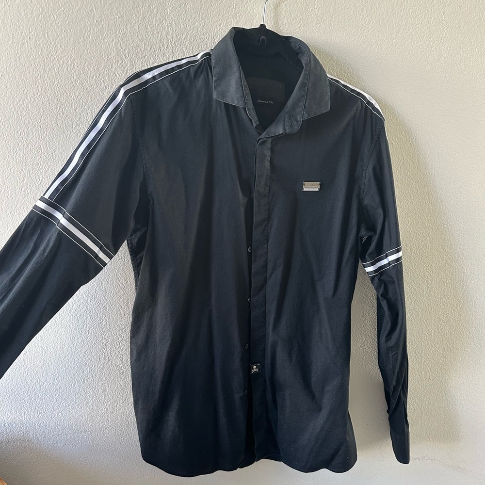 Men’s large black philipp Plein button up